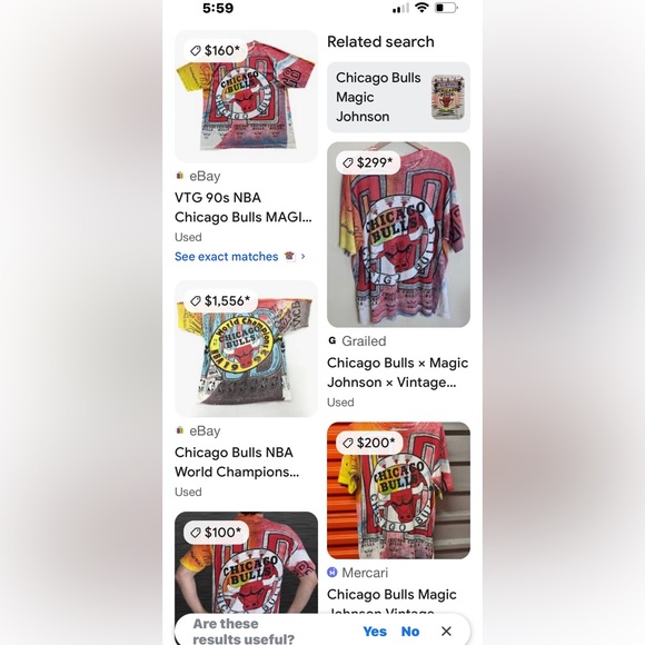 Rare Vintage MAGIC JOHNSON Chicago Bulls CB All Over Print T Shirt 90s Size L - Picture 11 of 11